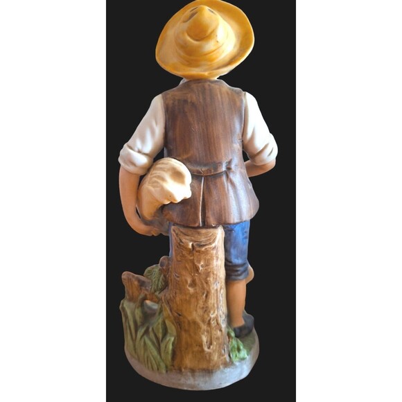 LOT Homco Figurines Harvest Farm Boy Girl With Vegetables Boy With Chicken - Picture 6 of 13